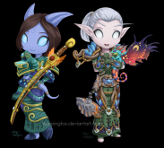 Draenei és night elf leányok