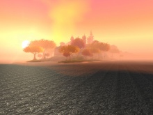 Naplemente Isle of Quel'Danas felé menet.